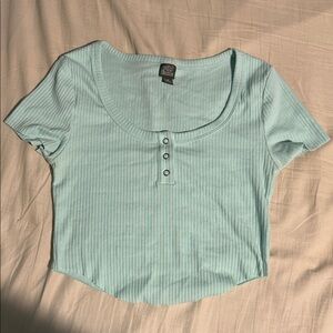 Wild Fable Aqua Ribbed Crop Top